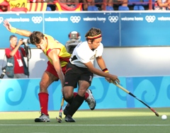 mit Stirnband im olympischen Bronzematch gegen Spanien. Foto: Sternberger